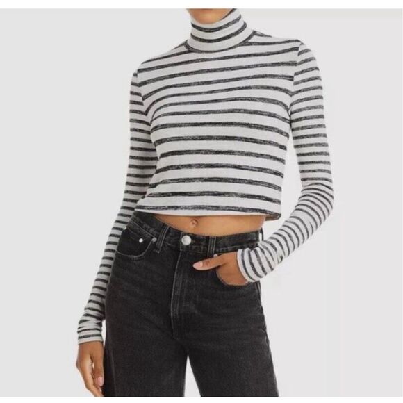 Rag & Bone $195 the knit turtleneck striped women's Medium NEW - Picture 2 of 9